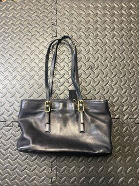 COACH Medium Black Glove Leather Tote Bag Purse 9813
